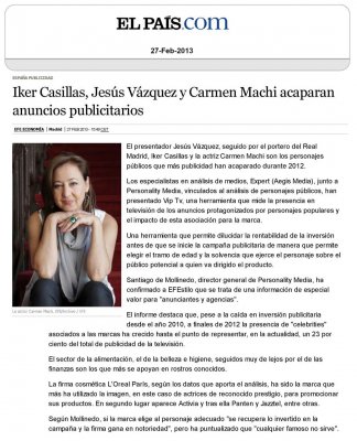 20130227 Personality Media - elpais.com - Iker Casillas Jesus Vazquez y Carmen Machi acaparan anuncios publicitarios.jpg