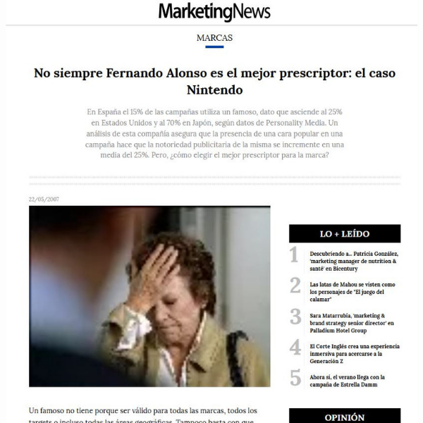 Marketing News 22/05/2007